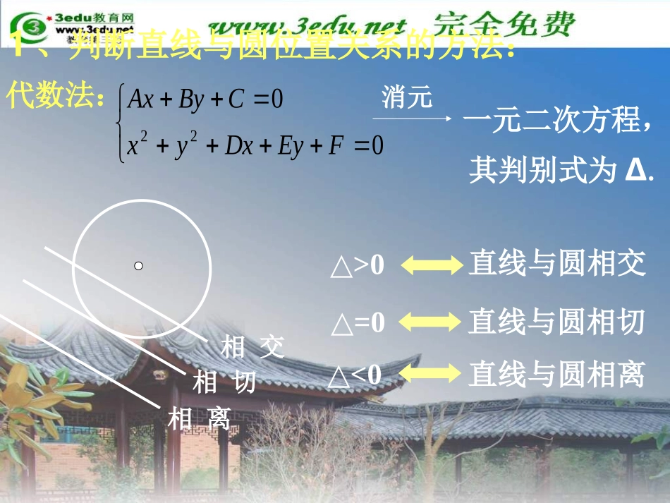 高一数学直线与圆的位置关系1_第3页