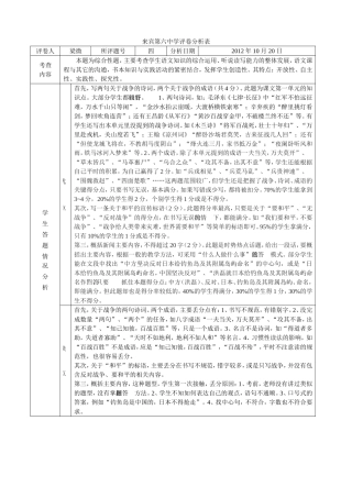 来宾第六中学评卷分析表(梁微)