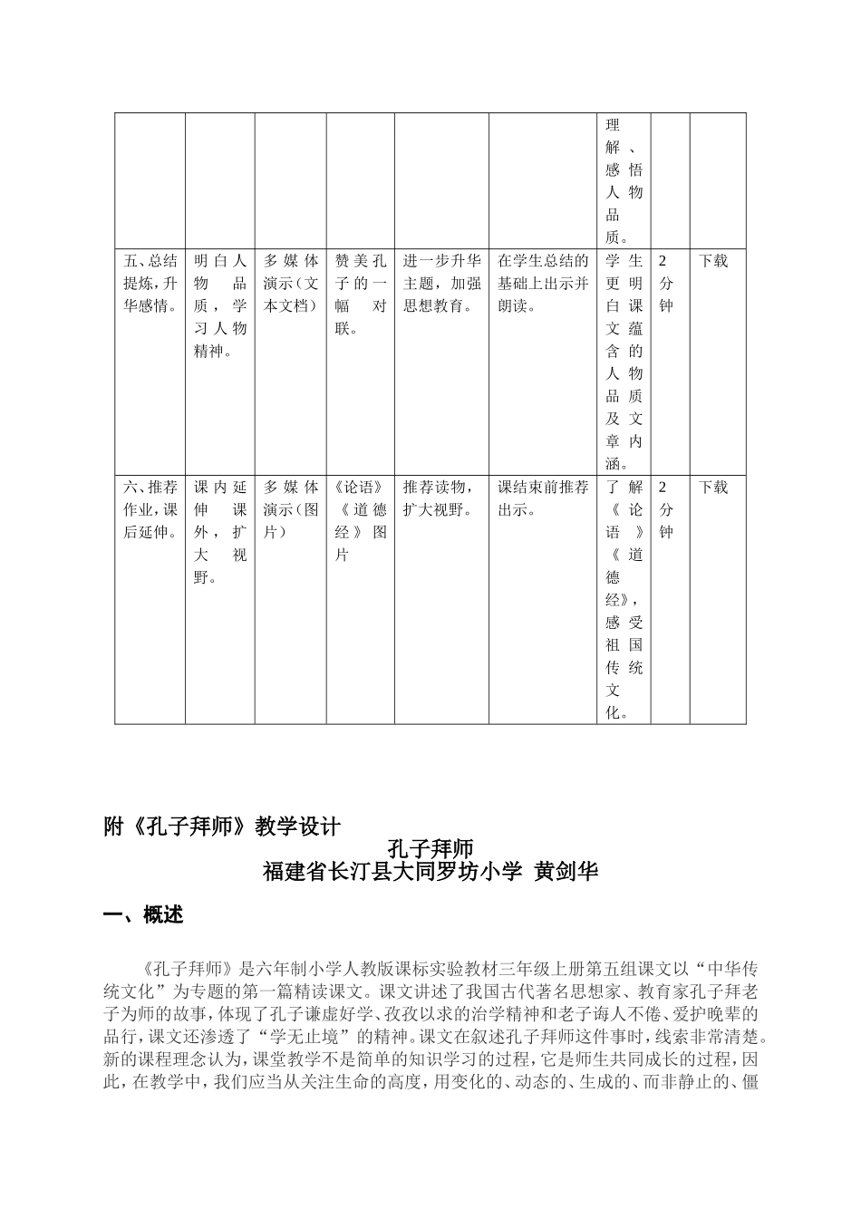 《孔子拜师》教学媒体分析表_第2页