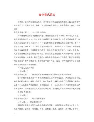 命令格式范文 