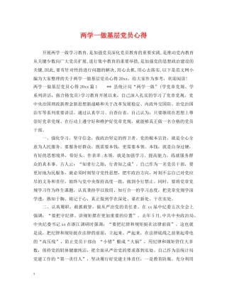 两学一做基层党员心得