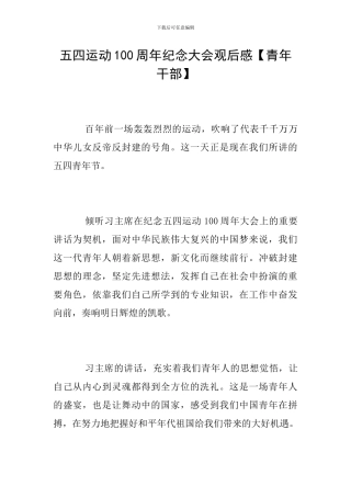 五四运动100周年纪念大会观后感