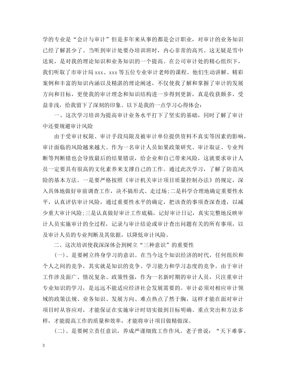关于审计培训心得体会 _第3页