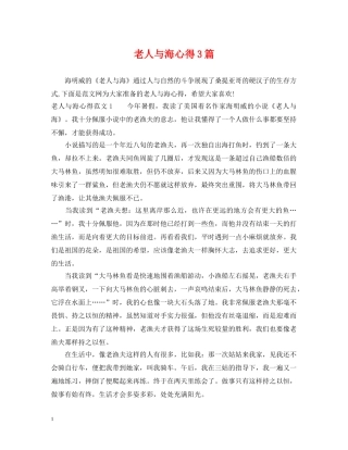 老人与海心得3篇 
