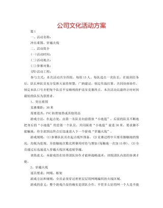公司文化活动方案 