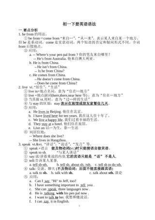 初一下册语法