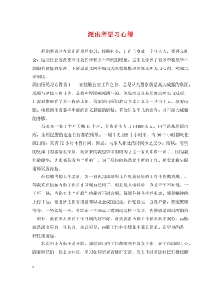 派出所见习心得 