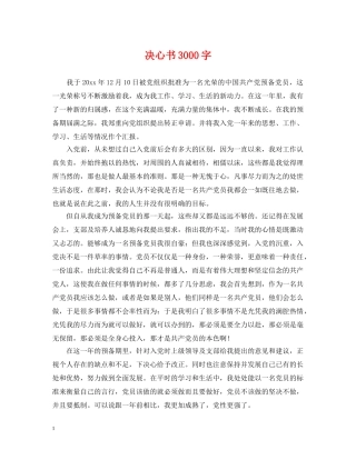 决心书3000字