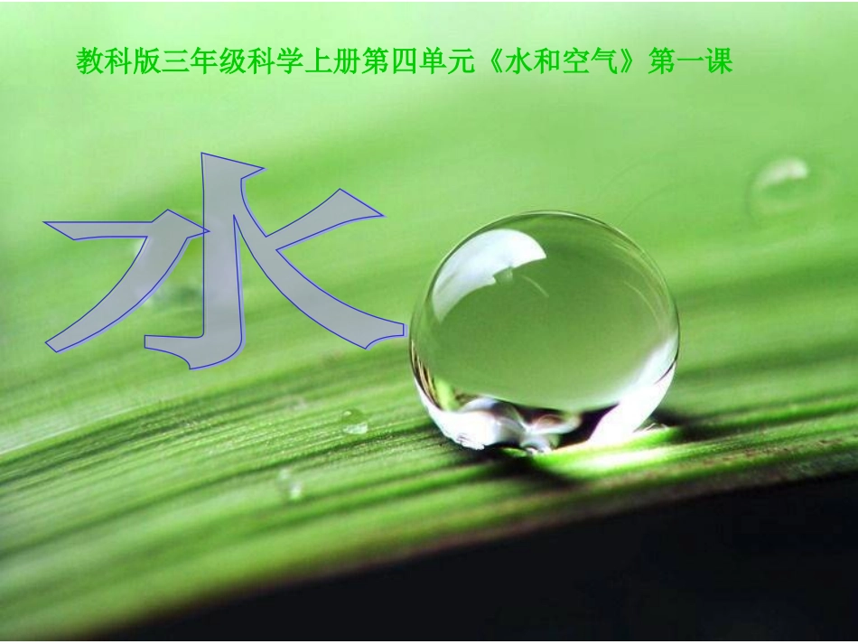 教科版三年级上册科学41水PPT_第1页
