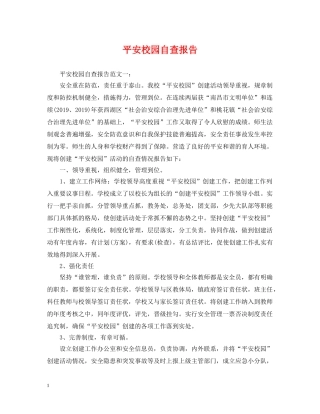 平安校园自查报告 
