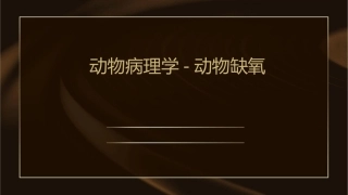 动物病理学 动物缺氧缺氧的类型护理课件