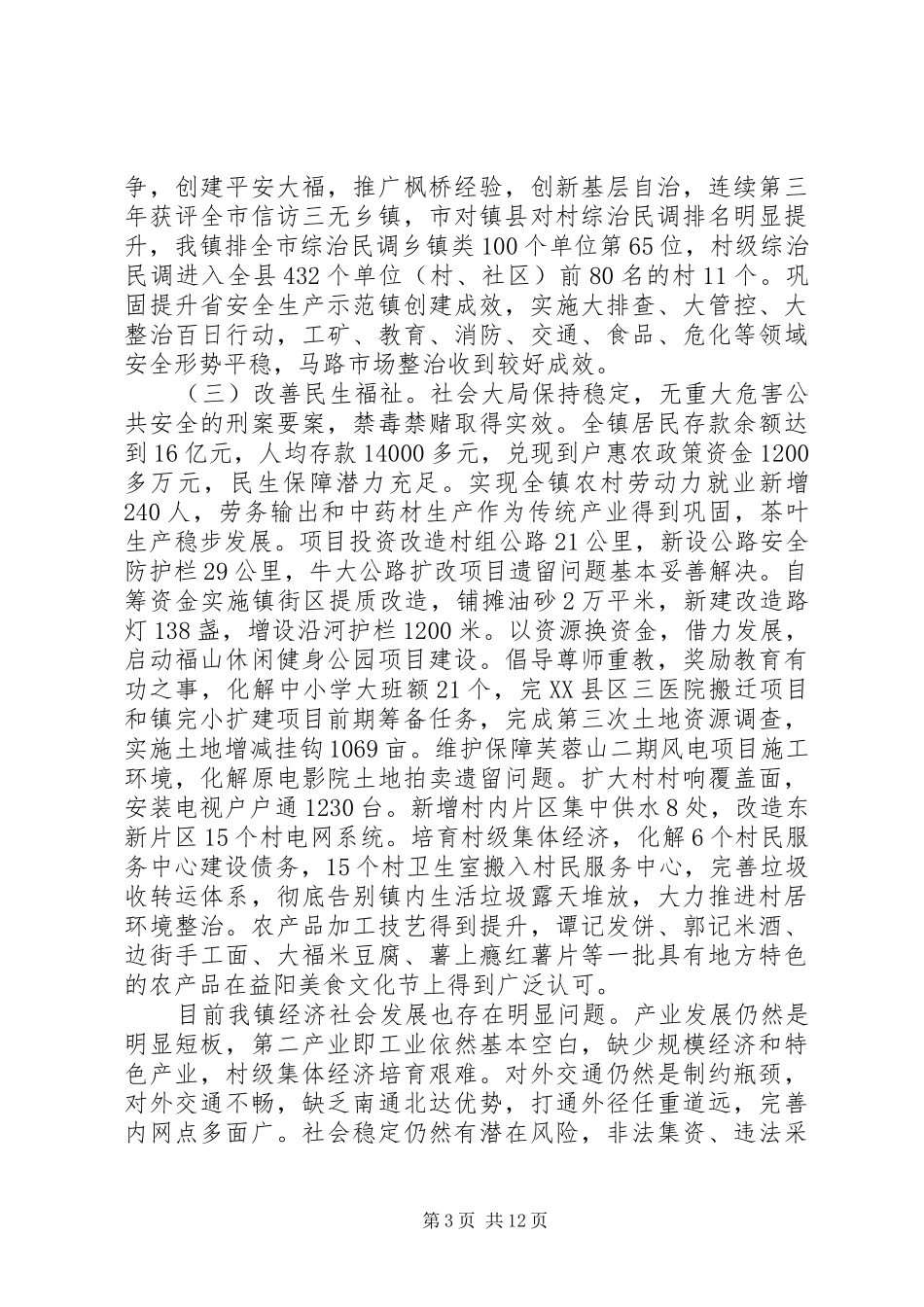 在全镇经济工作会议上的讲话_第3页