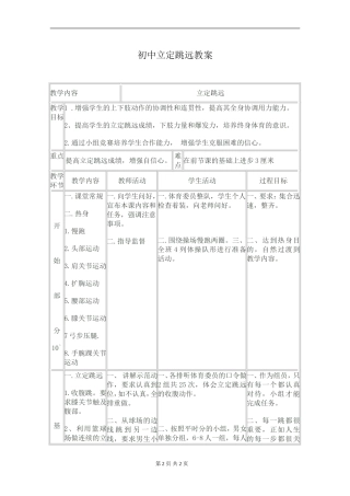 初中体育_立定跳远_教案
