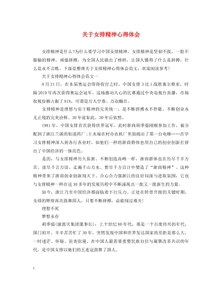 关于女排精神心得体会 