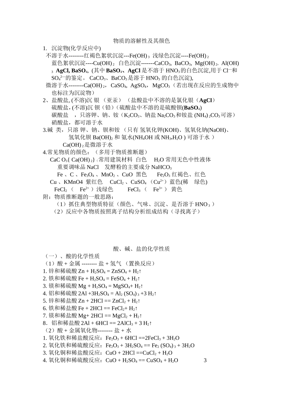 物质离子化合价、沉淀、酸碱盐(2014318)_第3页