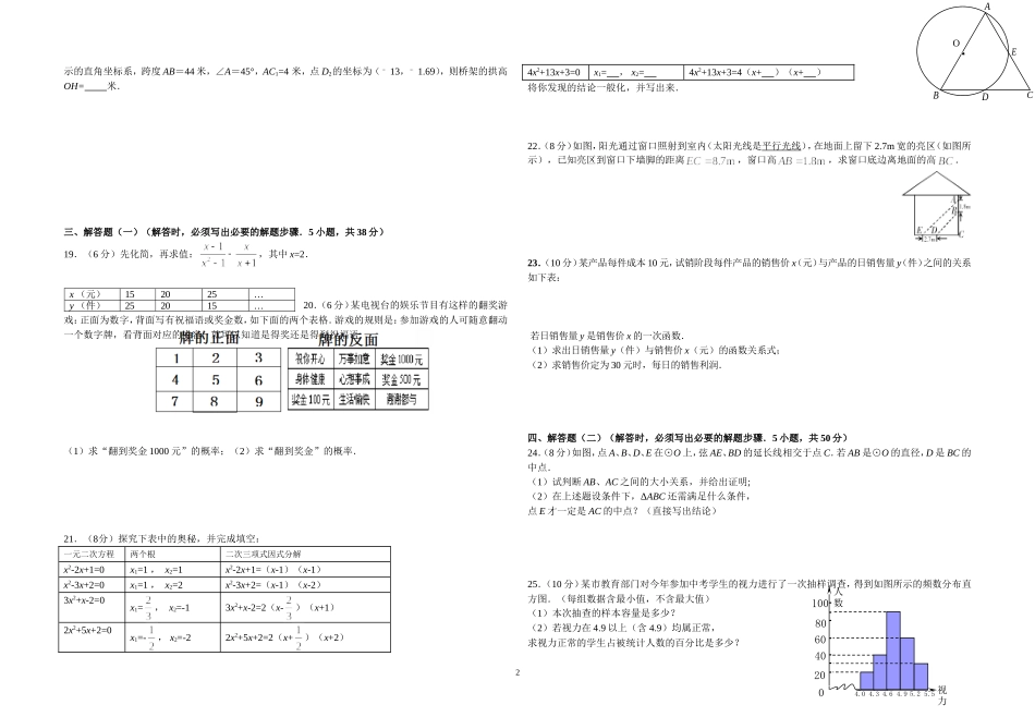 甘肃省历年中考题_第2页