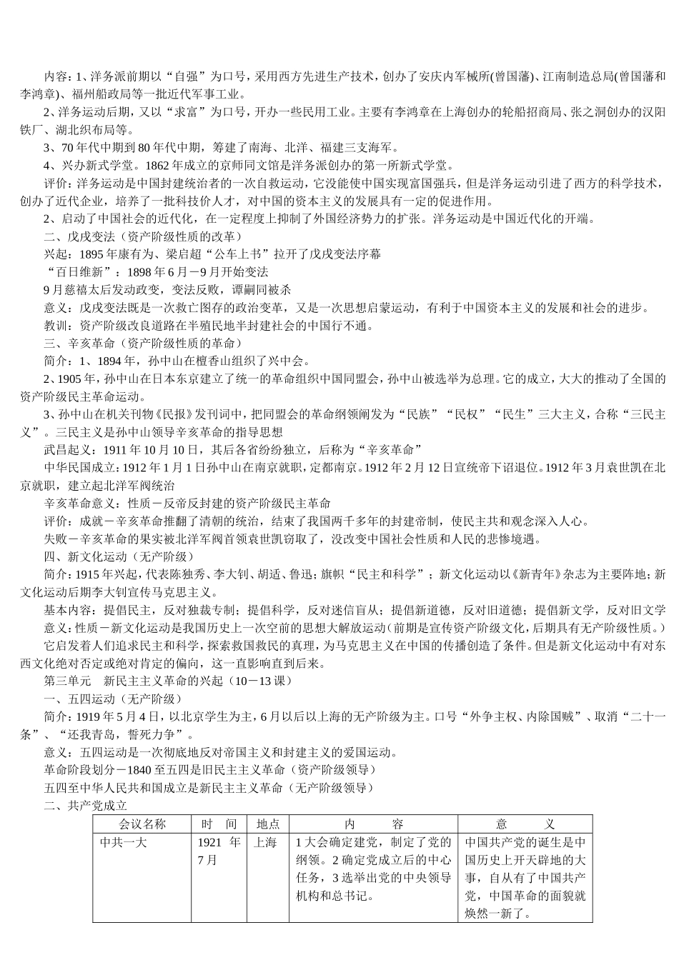 人教版八年级上册历史复习提纲2 (2)_第2页