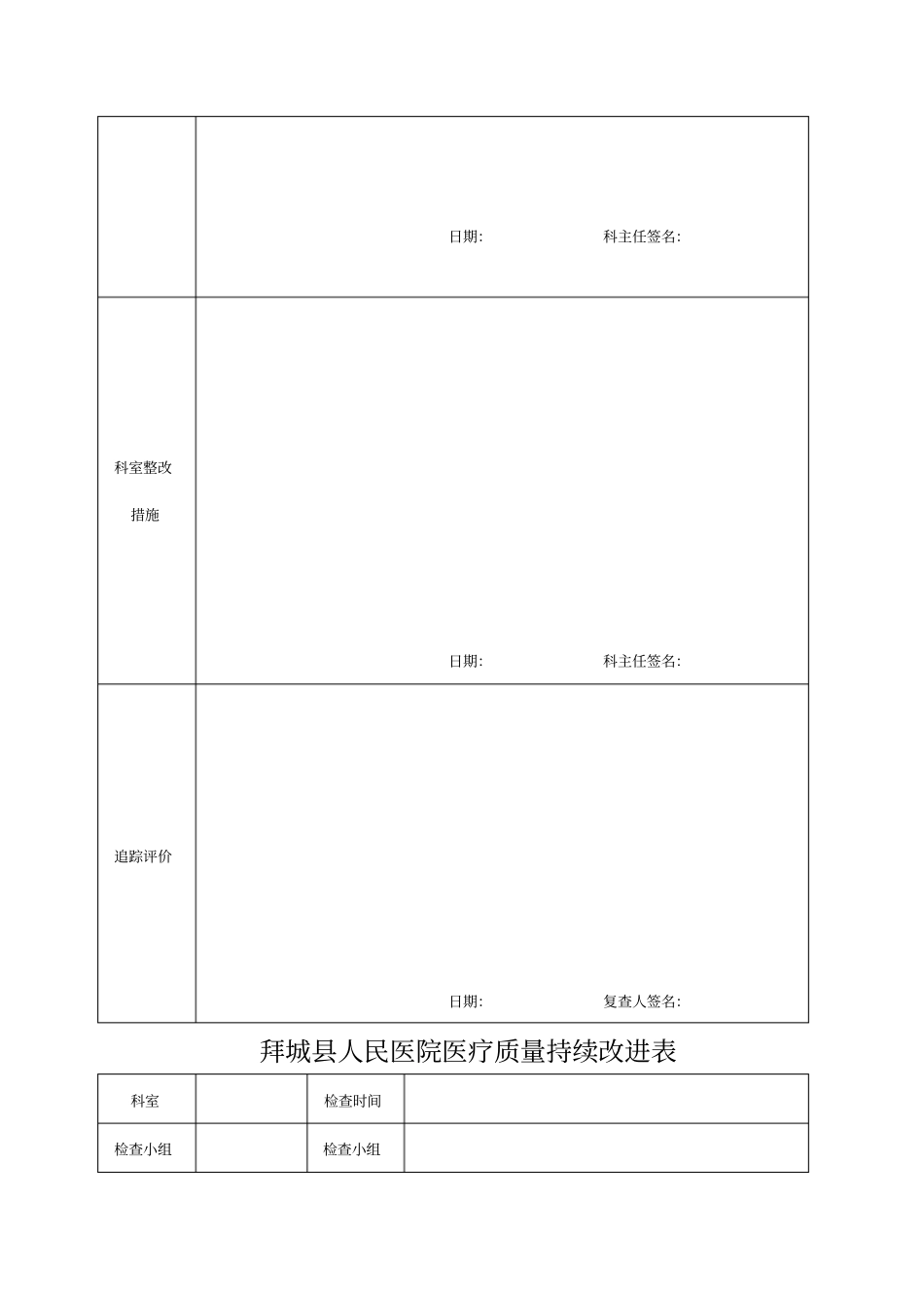 医务科专项督查表格_第2页