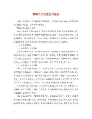 禁毒工作自查自评报告 