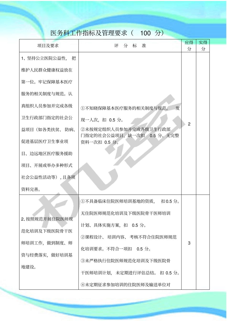 医务科工作指标及管理制度要求年_第3页