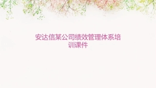 安达信给某公司做的绩效管理体系培训课件