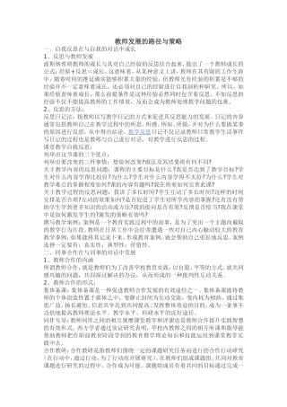 教师发展的路径与策略