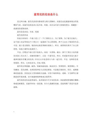 蓝雪花的花语是什么 
