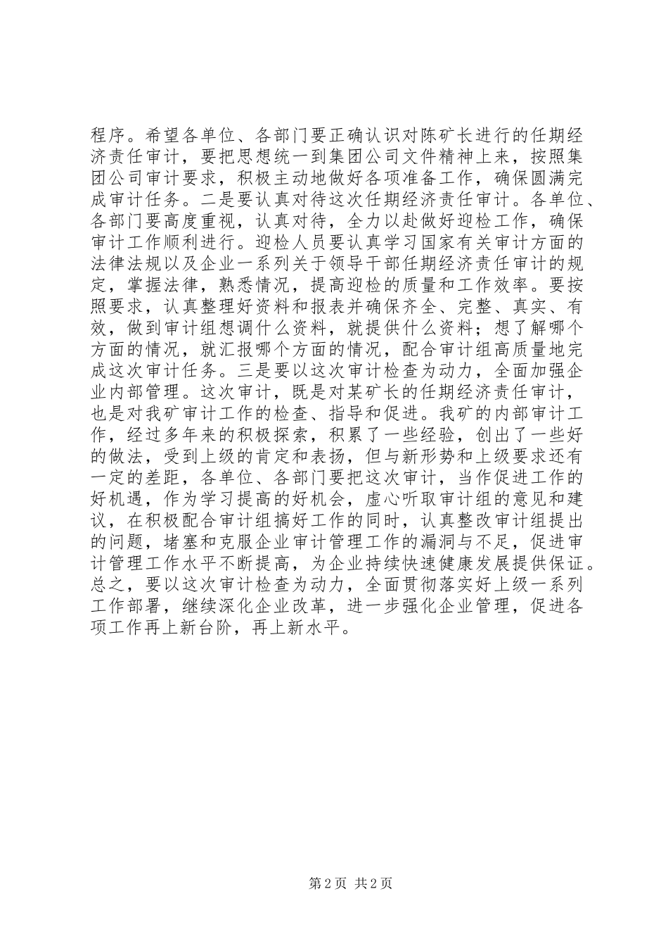 公司经济审计会上的讲话发言_第2页