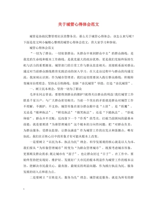 关于城管心得体会范文 