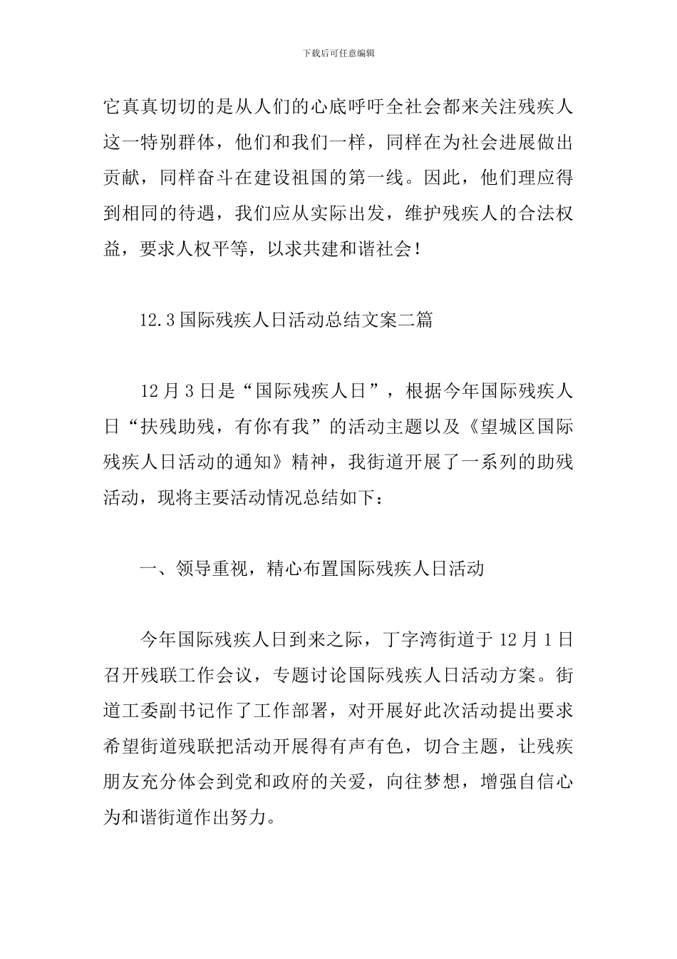 12.3国际残疾人日活动总结文案三篇_第2页