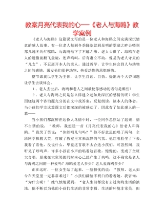 教案月亮代表我的心──《老人与海鸥》教学案例 