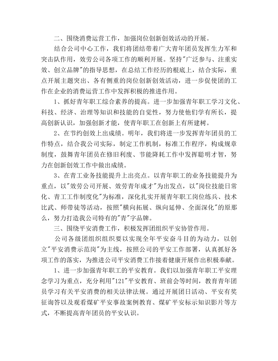 共青团委工作参考计划 _第2页