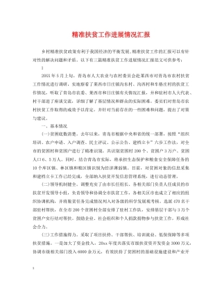 精准扶贫工作进展情况汇报 