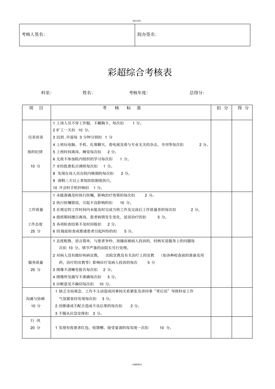 医生综合考核表_第2页