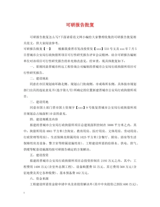 可研报告批复 