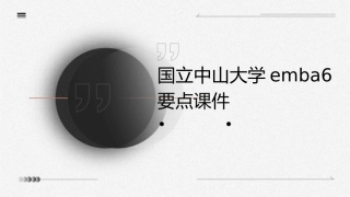 国立中山大学EMBA6要点课件