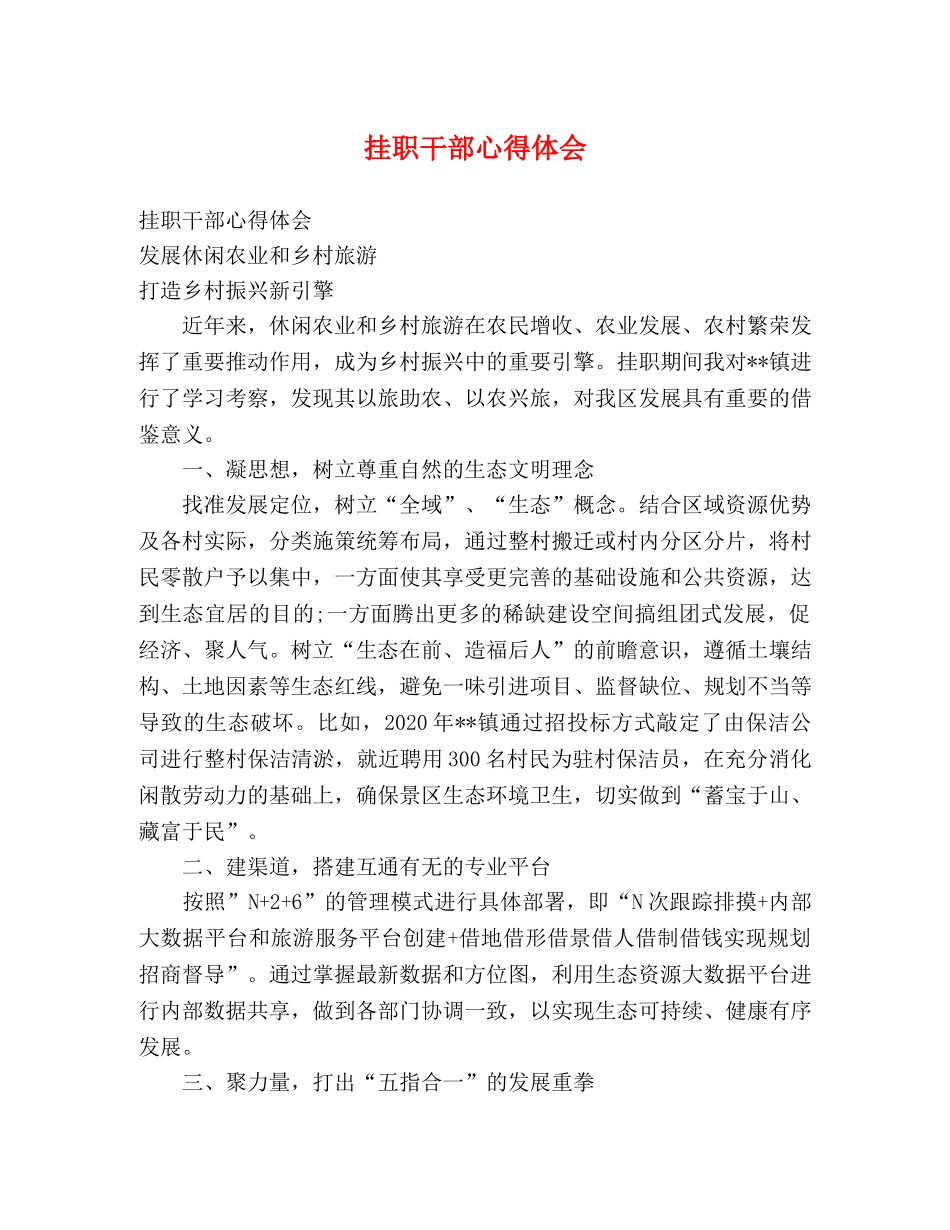 挂职干部心得体会 _第1页