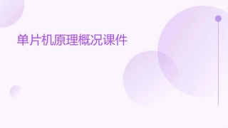 单片机原理概况课件