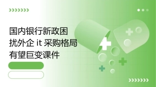 国内银行新政困扰外企IT采购格局有望巨变课件