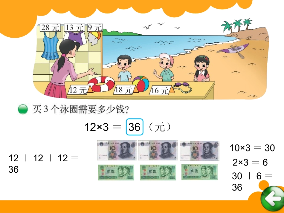 三年级数学上册一乘除法2需要多少钱第一课时课件_第2页