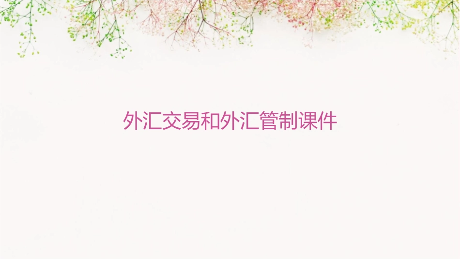 外汇交易和外汇管制课件_第1页