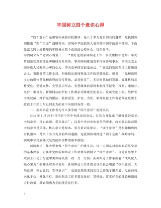 牢固树立四个意识心得 