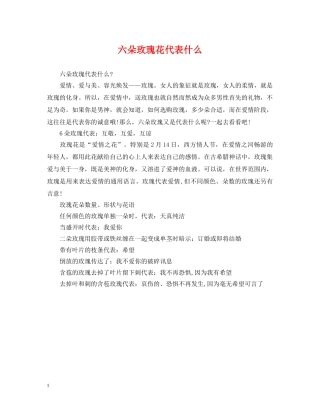 六朵玫瑰花代表什么