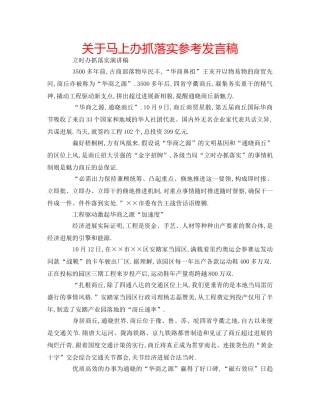 关于马上办抓落实参考发言稿 