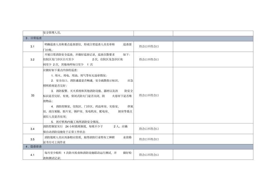 医疗机构消防安全检查表_第2页