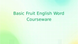 基本水果英文单词课件