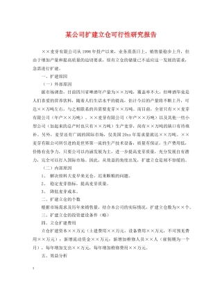 某公司扩建立仓可行性研究报告 