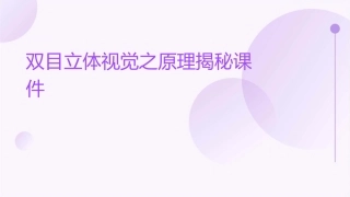 双目立体视觉之原理揭秘课件