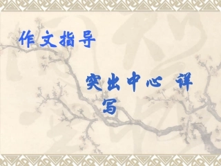 扩写 突出中心