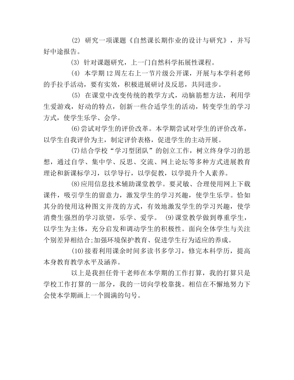 骨干教师工作参考计划(1) _第2页